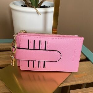 Pink Card Holder with Gold Accents (NWOT)